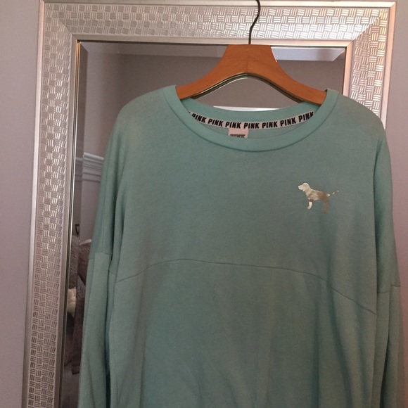 PINK Victoria's Secret Tops - Victoria Secret Love Pink Varsity Crew Neck